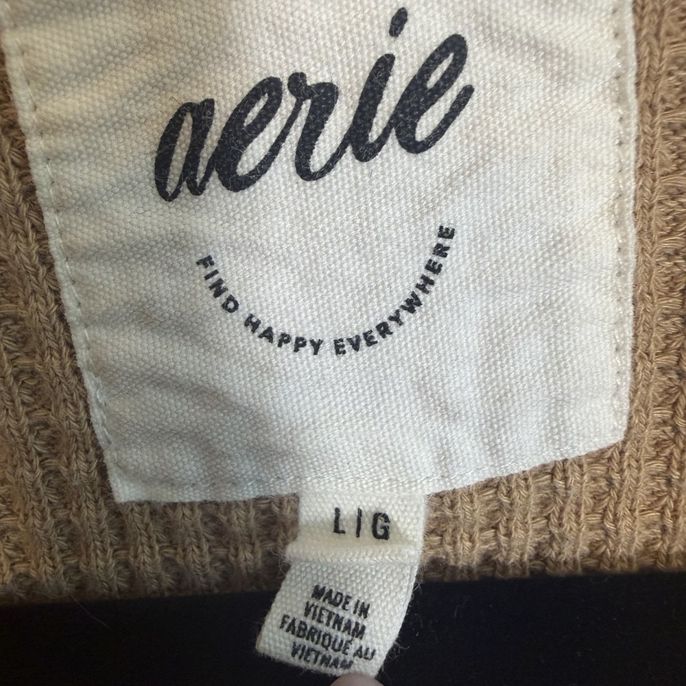 Aerie LumberJane Waffle Shirt Shacket‎ Oversized Large Button Up Minimalist Boho - Picture 5 of 10